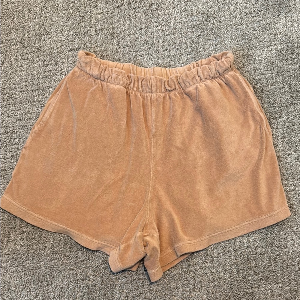 Aerie Tan Athletic Shorts with Elastic Waistband